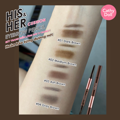 Cathy doll chì kẻ mày  His & Her Cushion Eyebrow Pencil 0.16g+0.4g