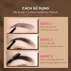 Cathy doll chì kẻ mày  His & Her Cushion Eyebrow Pencil 0.16g+0.4g