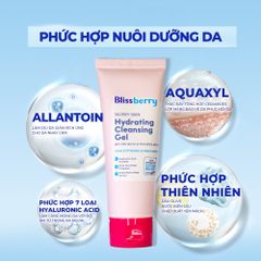 Blissberry Sữa rửa mặt cấp ẩm sáng da Glowy Skin Hydrating Cleansing Gel 100ml