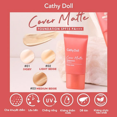 Cathy doll Kem nền Cover mattle foundation SPF 15 PA+++