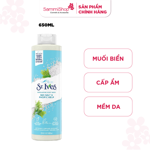 Sữa tắm ST.IVES SEA SALT & PACIFIC KELP muối biển 650ml