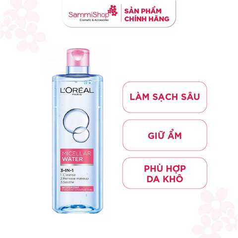 Loreal Micellar Water 3-in-1 Moisturizing Even For Sensitive Skin 400ml