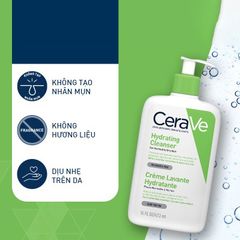 Cerave Sữa rửa mặt da khô, da thường Hydrating Cleanser