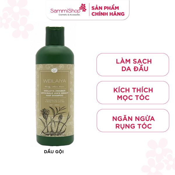 Weilaiya Dầu gội Zingiber Officinale Juice Bright Hair Shampoo 400ml