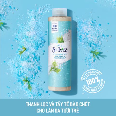 St.ives Sữa tắm Sea Salt & Pacific Kelp Exfoliating Body Wash 473ml