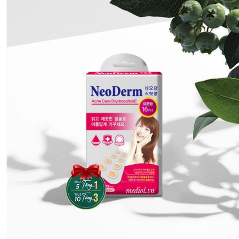 Neoderm Miếng dán mụn Ultra Thin Spot Hydrocolloid làm lành vết thương 12 mm16 pcs