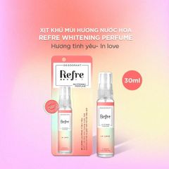 Refre Xịt khử mùi hương nước hoa Hương Tình Yêu Refre Whitening Perfume In Love 30ml + quà