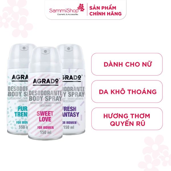 Agrado Xịt khử mùi 150ml