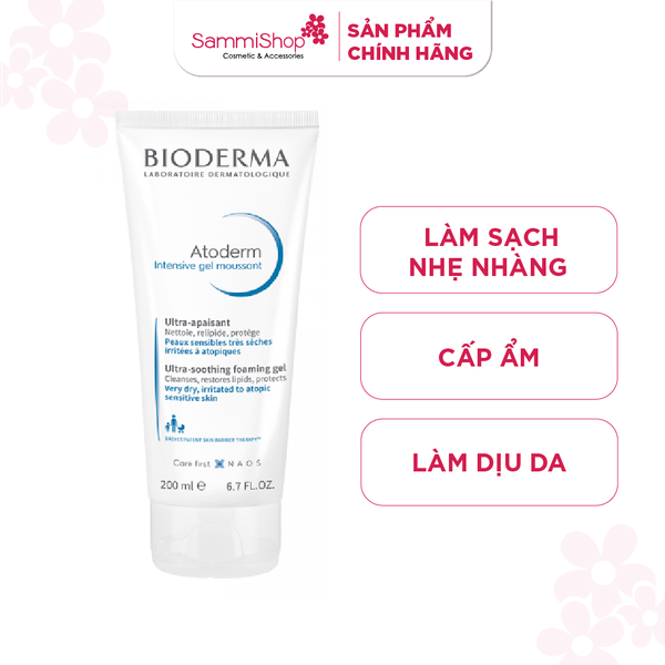 Bioderma Sữa rửa mặt Atoderm Intensive Gel Moussant 200ml