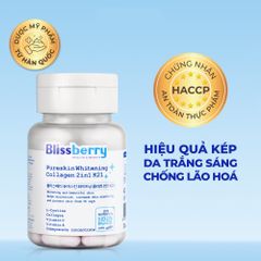 Blissberry viên uống sáng da Pureskin Whitening Collagen 2in1 K21 60v