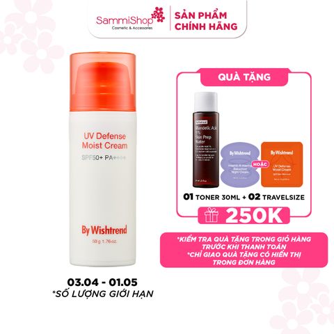 By Wishtrend Kem chống nắng UV Defense Moist Cream SPF50+PA++++ 50g