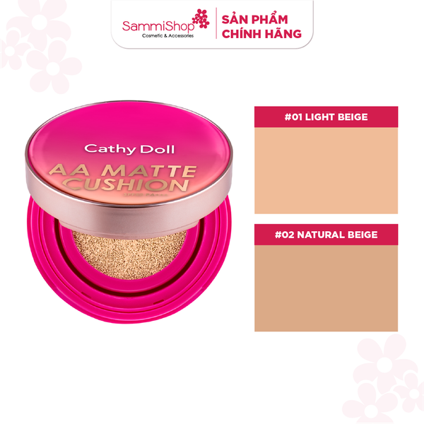 Cathy Doll phấn nước dạng lì  aa matte cushion spf50 acne&sebum control