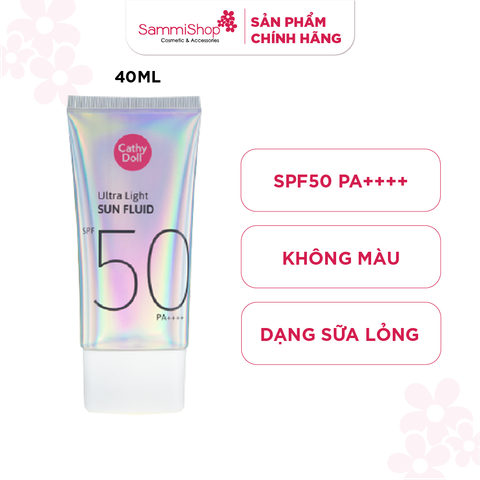 Sữa chống nắng dạng lỏng Cathy Doll Ultra Light Fluid SPF50 PA++++ 40ml