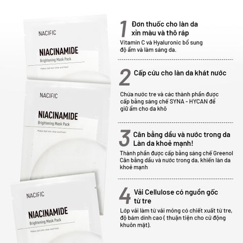 Nacific Mặt nạ Niacinamide Brightening Mask Pack 30g