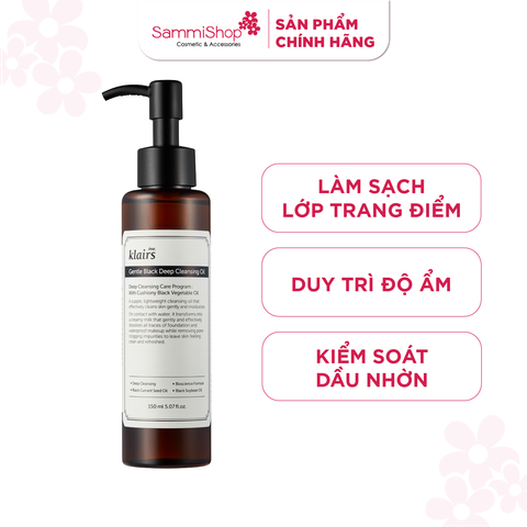 Dear, Klairs Dầu tẩy trang Gentle Black Deep Cleansing Oil 150mL ver 2