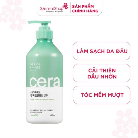 Derma & More Dầu gội dành cho da đầu nhờn Ceramide deep cleansing shampoo 600ml