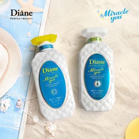 Bộ sản phẩm Moist Diane dầu gội - dầu xả Miracle You Damage Repair phục hồi cho tóc nhuộm 450ml