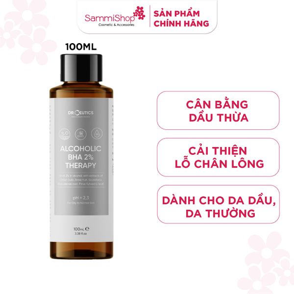 DrCeutics Nước cân bằng da Alcoholic BHA 2% Therapy 100ml