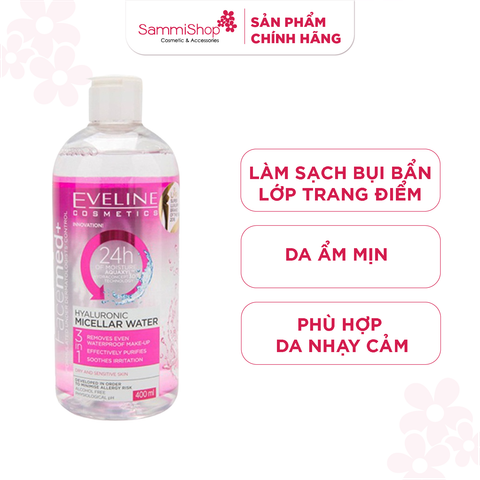 Eveline Nước tẩy trang Facemed+ Hyaluronic Micellar Water 400ml