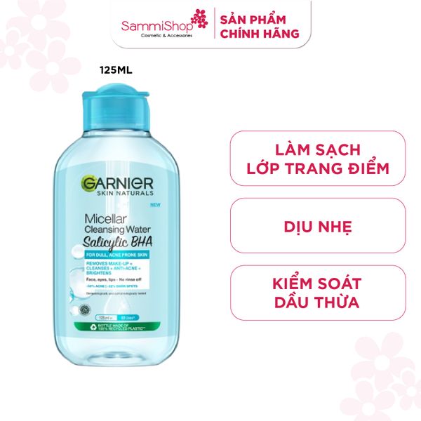 Garnier Nước tẩy trang Micellar Cleansing Water Salicylic BHA 125ml