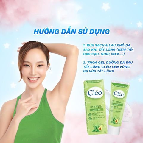 Cleo Gel dưỡng da sau tẩy lông Post Dipilaytory Soothing Gel 50g