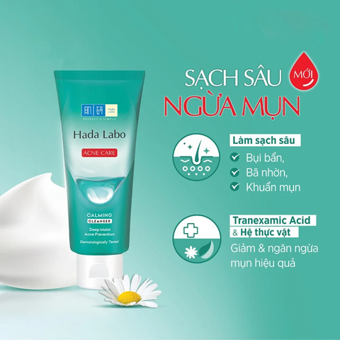 Hadalabo Sữa rửa mặt Acne Care Calming Cleanser 80g