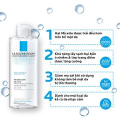 La Roche-Posay Nước Tẩy Trang Da Nhạy Cảm Micellar Water Ultra Sensitive Skin 400ml