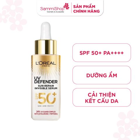 Loreal Paris Tinh chất Chống nắng UV Defender Sun- Repair Invisible Serum - SPF 50+/PA ++++  30ml