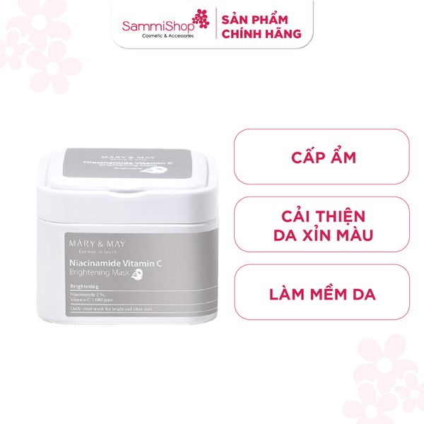 Mary&May Mặt nạ giấy Niacinamide Vitamin C Brightening Mask 30 miếng