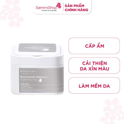 Mary&May Mặt nạ giấy Niacinamide Vitamin C Brightening Mask 30 miếng