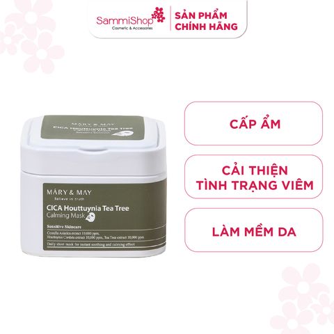 Mary&May Mặt nạ giấy CICA Houttuynia Tea Tree Calming Mask 30 miếng