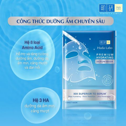 Hadalabo Mặt nạ giấy Premium Hydrating Serum Mask 23g