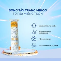 Mihoo Bông tẩy trang 150 miếng tròn