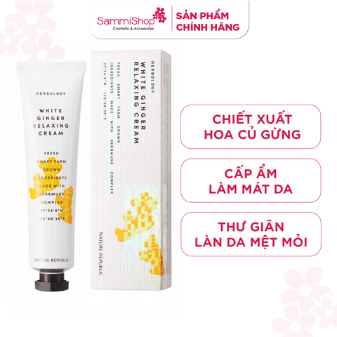 Nature Republic Kem dưỡng da cơ thể Herbology White Ginger Relaxing Cream 70ml