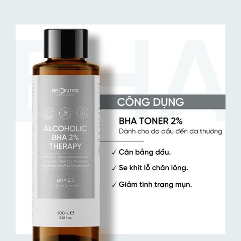 DrCeutics Nước cân bằng da Alcoholic BHA 2% Therapy 100ml