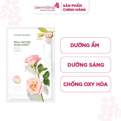 Nature Republic Mặt nạ giấy Real Nature Rose Mask Sheet 23ml