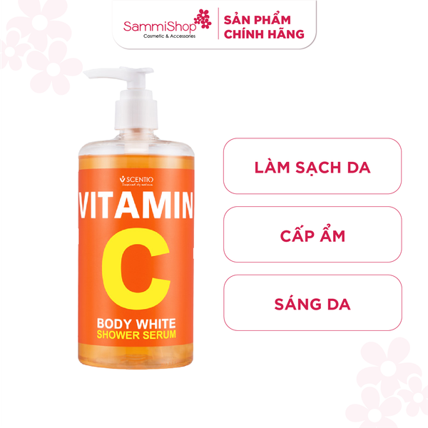 Scentio Sữa tắm dưỡng trắng và phục hồi da chuyên sâu Vitamin C 450ml