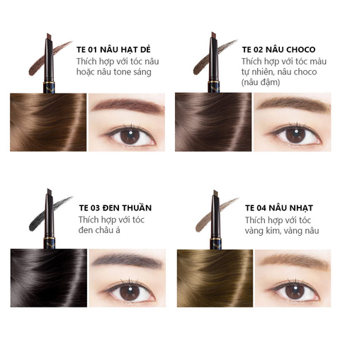 FOX Chì kẻ mày Triangular Eyebrow With Mascara Brush - (0.25g*2)