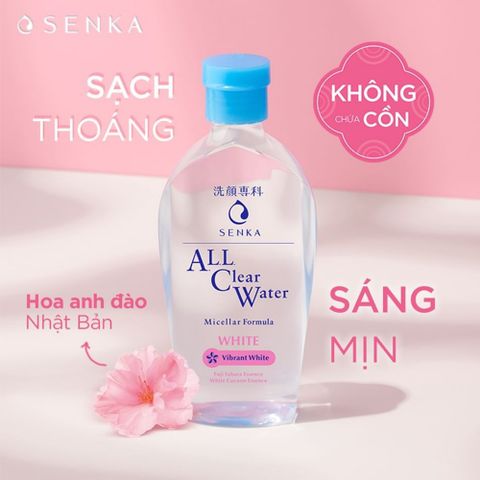 Combo Senka All Clear Water Micellar Formula White 230ml + Sửa Rửa Mặt Perfect Whip Berry Bright 100g