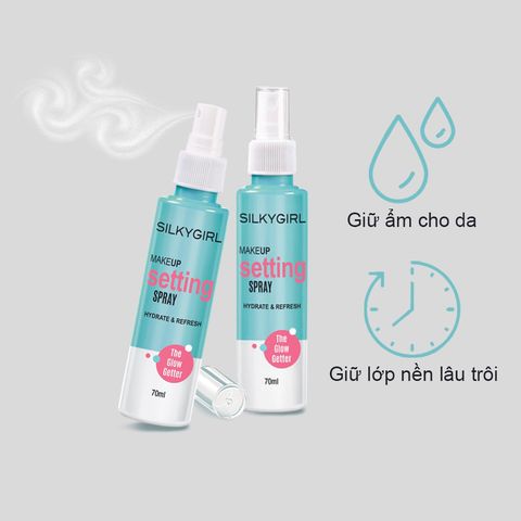 Silky Girl Xịt khóa nền Makeup Setting Spray - Hydrate & Refresh 70ml