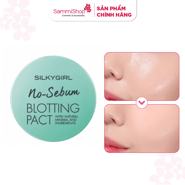 Phấn Phủ Khoáng Dạng Nén Silky Girl No-Sebum Blotting Pact Kiềm Dầu 7g