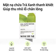 Some By Mi Mặt nạ giấy Real Super Matcha Pore Care Mask 20g