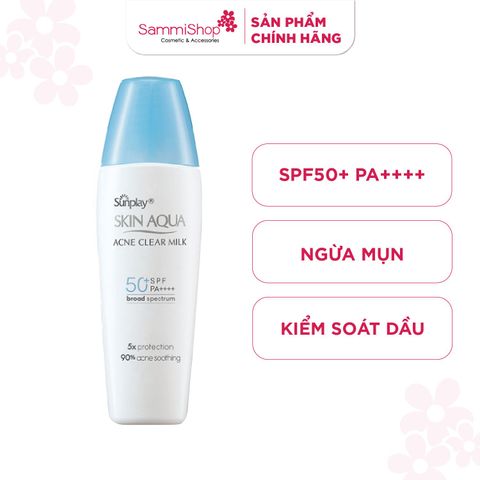 Sunplay Sữa chống nắng  Skin Aqua Acne Clear Milk SPF50+ PA++++ 25g