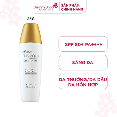 Sunplay Sữa chống nắng Skin Aqua Clear White SPF50+ PA++++ 25g