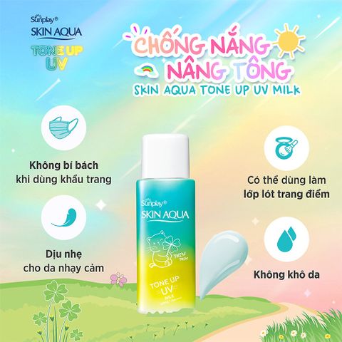 Sunplay Sữa chống nắng Skin Aqua Tone Up UV Milk (Mint Green) 50g