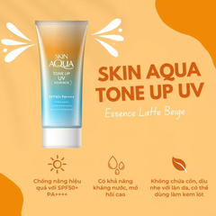 Sunplay Tinh chất chống nắng Skin Aqua Tone Up UV Essence Latte Beige SPF 50+ PA++++ 50g