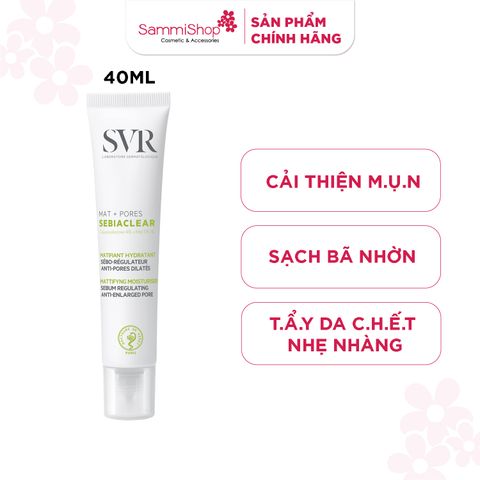 SVR Kem dưỡng ẩm Sebiaclear Mat + Pores 40ml