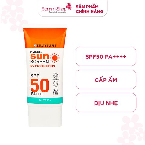 Beauty Buffet Kem chống nắng cho mặt Invisible Sunscreen UV Protection SPF 50 PA++++ 50g