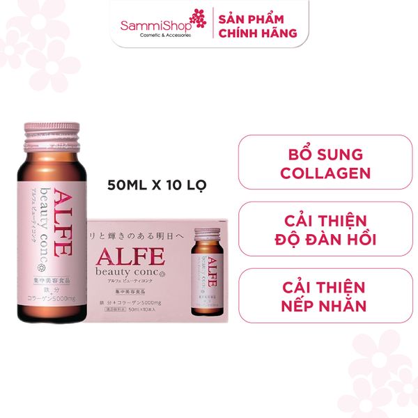 Alfe Thực phẩm bảo vệ sức khỏe Nước uống collagen Beauty Conc (50ml*10)