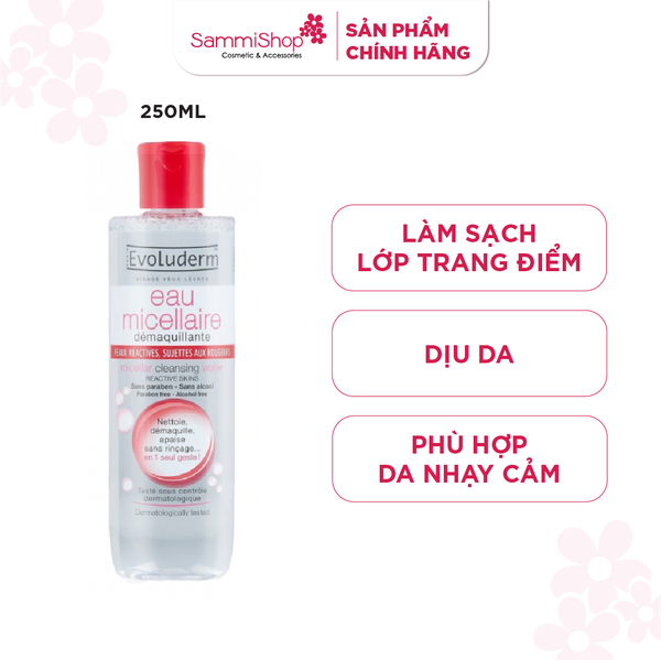 Evoluderm Nước tẩy trang Micellar Cleansing Water Reactive Skins 250ml